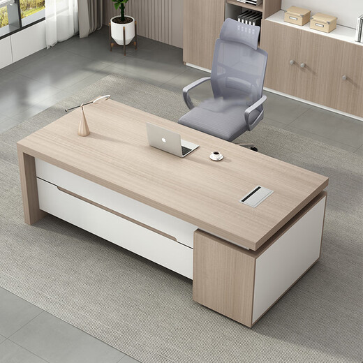 Yusong Boss Office Desk and Chair Combination President Desk Manager Desk Supervisor Desk Office Furniture Executive Desk Set Simple and Modern 1.6 Meter Boss Desk + Chair