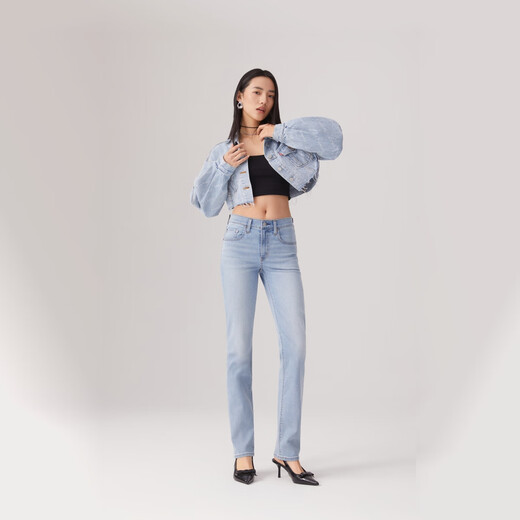 Levi's [Même modèle dans le centre commercial de shopping] Levi's 25 Summer New Women's 724 High Taist Slim Straight Jeans 18883 Light Blue 26 (28)