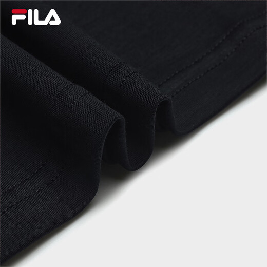 FILA official men's knitted short-sleeved shirt 2025 summer new fashion casual simple basic round neck T-shirt Legend Blue-NV M 170/92A/M