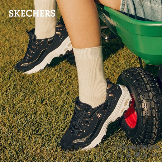 Skechers Panda Shoes Spence Women Women's Searted Daddy Shoes Crivets Легкие кроссовки с толстой накрытой обуви 11979 белые/серебро/WSL 35.5 225 мм