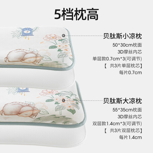 Betas baby pillow in summer breathable baby ice silk cool pillow newborn 0-3 year old children cloud pillow Linglu Yingchen