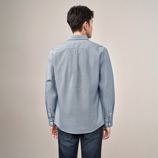 Heilan House (HLA) long-sleeved shirt men's Oxford lapel light business cotton shirt men's spring and autumn blue gray 22 M 175/92A recommended 68-74kg