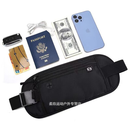 Ying Ni anti-theft waist bag abroad multi-functional invisible European travel for men and women universal passport bag anti-theft wallet gray