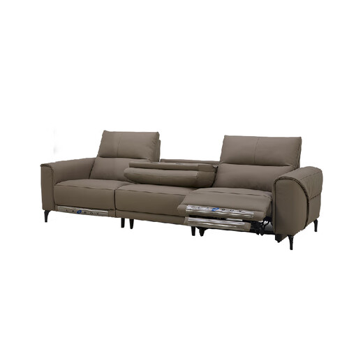 Lezhibao Lazboy en cuir art canapé salon zéro contre le mur renversé 2025 Nouvelle fonction électrique Sunset Avenue 677 Amond Café 2,75 m gros 3 personnes Double ceinture électrique renversée