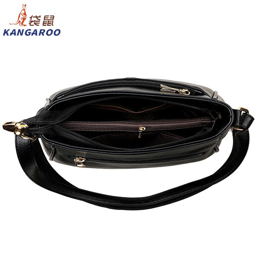 Kangaroo (KANGAROO) genuine leather women's bag crossbody bag women's 2025 Chinese Valentine's Day small bag mother bag mother-in-law bag cowhide versatile shoulder bag brown