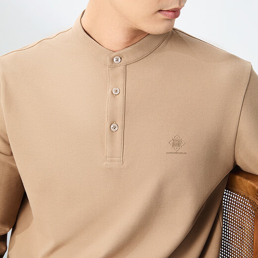 Qipai 5A antibacterial 2A anti-mite polo shirt men's long-sleeved 2025 spring and autumn business casual bottoming top