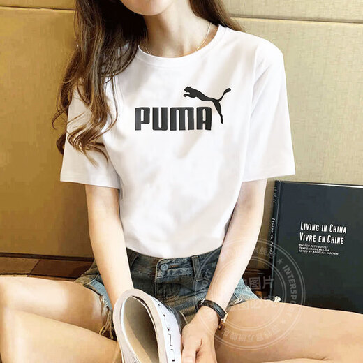 PUMA (PUMA) Sports Suit Vêtements pour femmes 2025 Nouvel exercice de course d'été confortable T-shirt à manches courtes courts shorts en tricot lâche 685646-02 + 692479-01 M