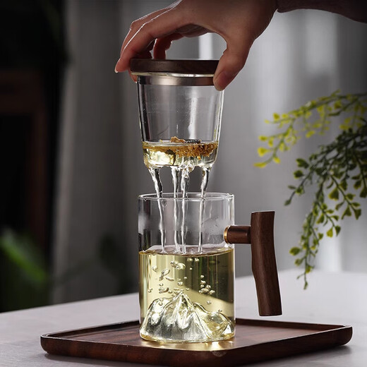 Pangdonglai quality Japanese tea ceremony cup for personal special tea cup tea water separation men's tea cup LB 9194 Hongya three-piece cup beech wood 450ml/ 200mL (inclusive)-400mL (inclusive)/