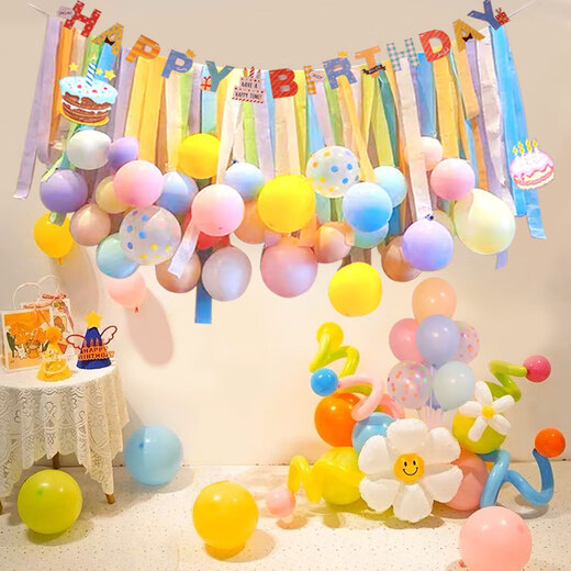 
Children's birthday balloon set birthday decoration balloon baby's one-year-old party scene props boys and girls birthday set KT cat XT9928[A1-4-1]