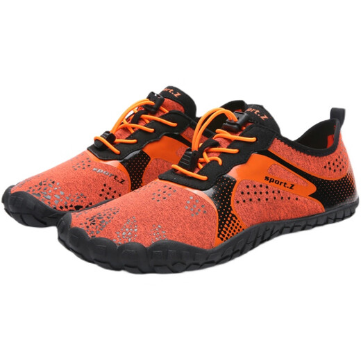 Jiao Xia Sail outdoor river tracing shoes for men and women, non-slip amphibious speed intervention water shoes, breathable swimming shoes, men's fishing shoes 1901 Orange 36 Normal shot