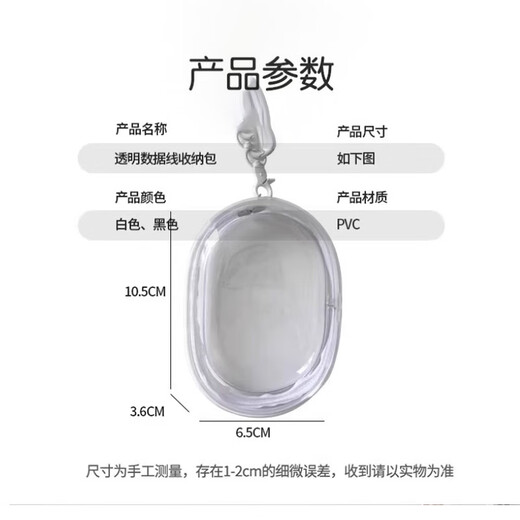 Youhuoda installed accessories data cable storage convenient bag charger protection box transparent cable bag carry-on headphone travel equipment bag 2