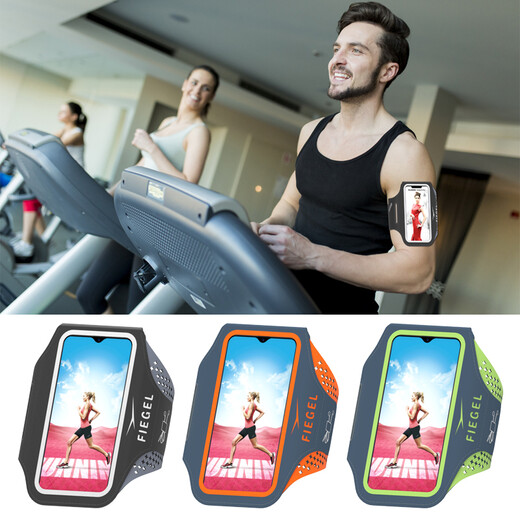 FIEGEL marathon running mobile phone arm bag sports mobile phone arm bag men's women's universal fitness mobile phone bag mobile phone bag green Huawei p50pro/Ultra special