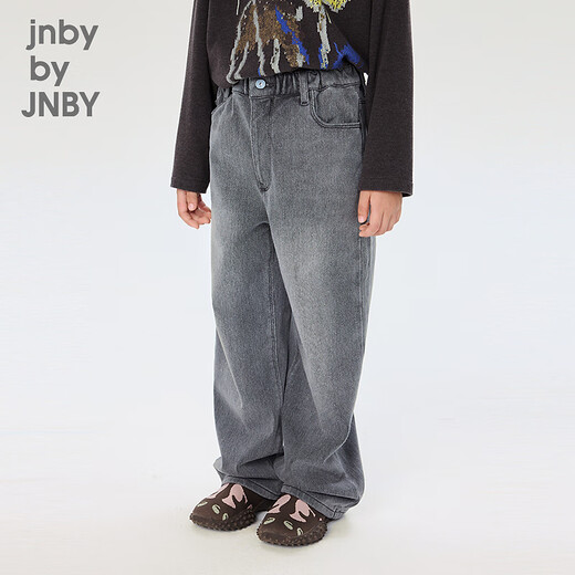 jnby by JNBY[薄绒]江南布衣童装水洗牛仔直筒长裤秋冬男女童儿童1OAE12350 986/牛仔白 110cm