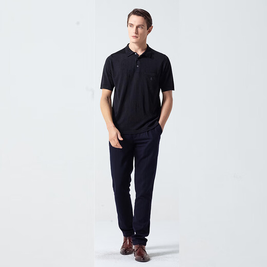 
Mengtejiao imported bright silk / counter style / men's T-shirt 2025 summer new thin cool breathable anti-wrinkle short-sleeved POLO shirt 9195 burgundy XS (155) 2 sizes