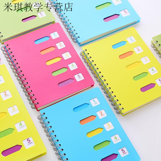 Notizbuch mit Klassifizierungsetikett A5 Coil Book Color Spiral Book Dicked Rollover PP Office Klassifizierung A5 mittelgroß 14 cm*21 cm Blau 687