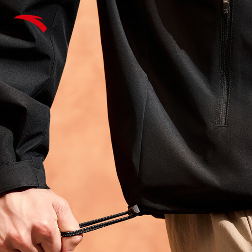 ANTA three-in-one warm jacket men's winter water-repellent removable polar fleece liner two-piece outdoor jacket store manager recommended basic black-5 L (Male 175)