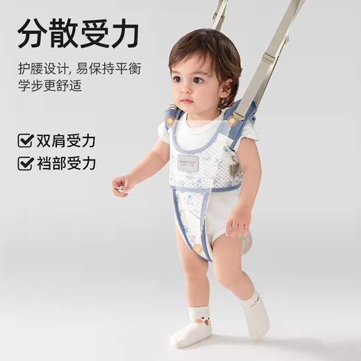 Betas Baby Toddler Belt Empêcher les enfants Breoctorable Walking Standing Anti-Falling Artefact Infant Traction Corde Spruce Bleu