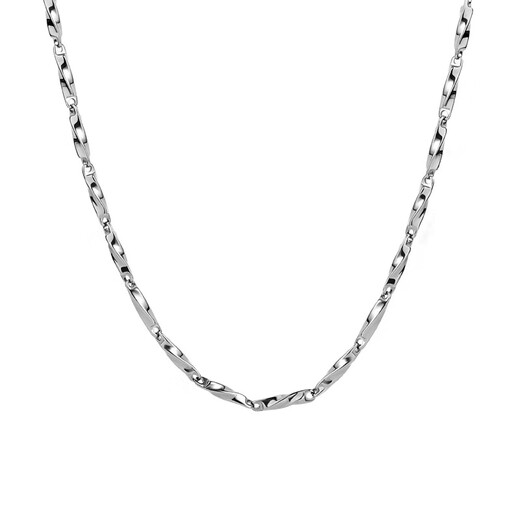 Maimid Moebius necklace men's plain chain trendy brand versatile light luxury clavicle chain titanium steel jewelry silver sweater chain necklace Moebius necklace 55cm