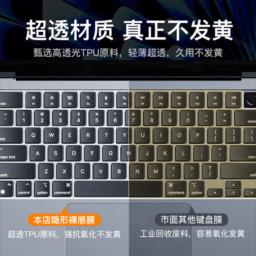 Jinling Shengbao Apple MacBook Laptop Keyboard Película 13.3/15.4 pulgadas A1466 A1369 A1502 A1398 Película protectora de teclado Ultra-Dentra impermeable