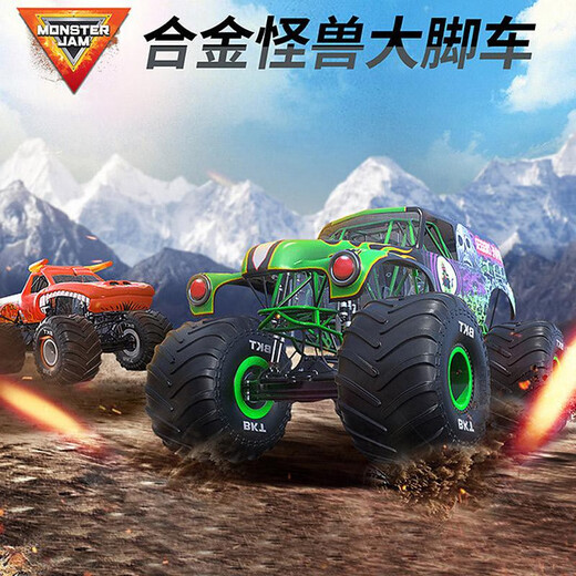 Monster Jam Spinemaster Monster Big Bike Alloy Offroad Truck Model Spielzeug Kinder S11 Bounty Hunter Box Mikroverlust