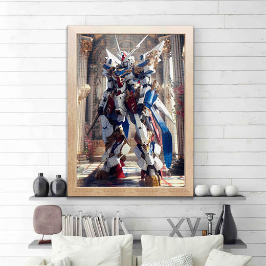 Dibujos animados 120 piezas Puzzle plano para niños Puzzle para adultos Desarrollo de juguete Desarracimiento Descompresión Gundam-Upgrado hecho a mano Engrasado 120 piezas