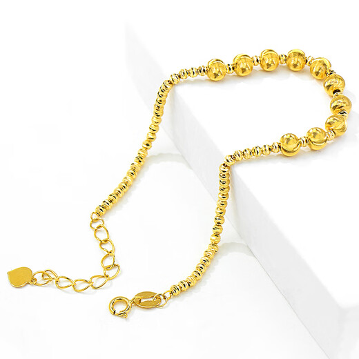 Jun Bu Xing Xing Cai Bao 18K gold laser cat’s eye plain gold bracelet personalized versatile hand ornaments A (15+3CM)