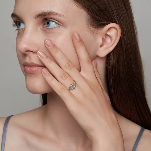 Pop Japanese Nojess*23 Christmas limited snowflake snow cut grass moonstone tanzanite ring necklace 925 silver gold-plated moonstone pendant natural pearl necklace