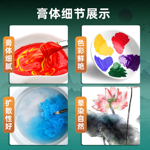 Marley Brand Chinese Painting Pigments Beginner Set 12 Colors 24 Colors Ink Painting Meticulous Painting Materials and Supplies Basic Tools Complete Set of Chinese Painting Paints for Primary School Students Double-Layer Portable Large Capacity Toolbox Recommended by Painters 28-piece Set 36 Colors 12ml