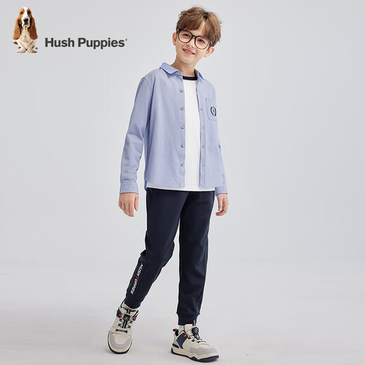 Hush Puppies College Style Children's Clothing Children's Boys' Spring Fashion Elegant Style Children's Shirt Oxford Color 170