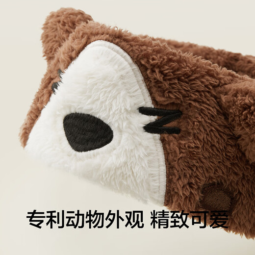 Jiao Nei Velvet 520H Zoo Coral Velvet Women's Wristband Waterproof and Moisture-Proof Cuffs for Hand Washing and Splash-proof Wristbands Panda - Milky Apricot Color