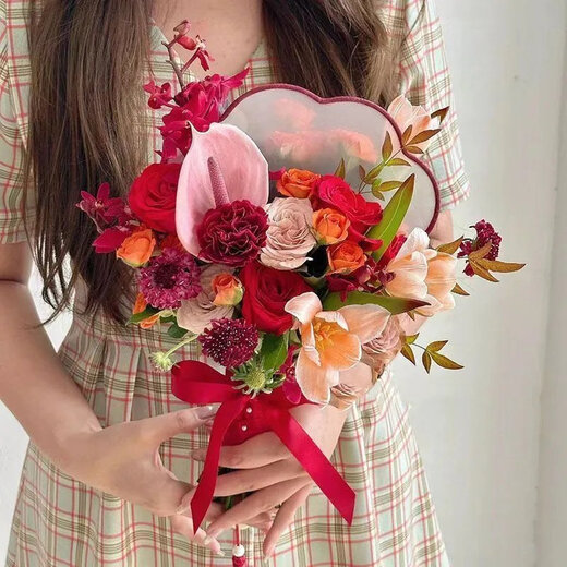 Dilanmu Boda de boda de San Valentín chino, sosteniendo flores, novia sosteniendo tulipanes de bodas, casarse, obtener un certificado de matrimonio, flores de imitación, accesorios de fotos, acompañarlo para toda la vida