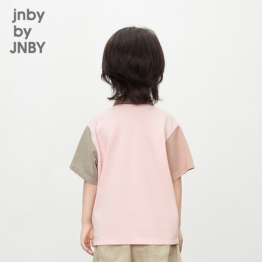 jnby by JNBY Jiangnan cloth children's clothing loose casual short-sleeved polo shirt contrast color love summer boys and girls children 1O4113660 671/gray powder (batch 1) 150 cm
