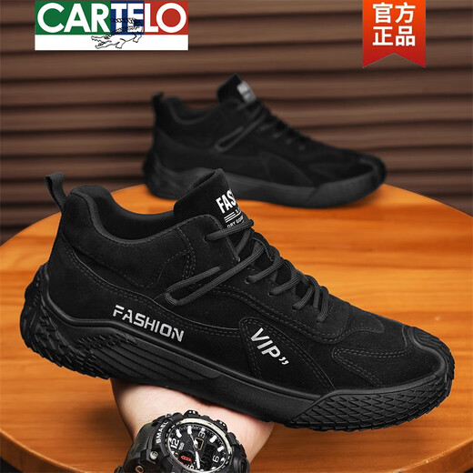 CARTELO Crocodile (CARTELO) men's shoes for spring 2025 new wear-resistant work site work and non-slip waterproof outdoor sports mountaineering trend shoes gray - upgraded model 42