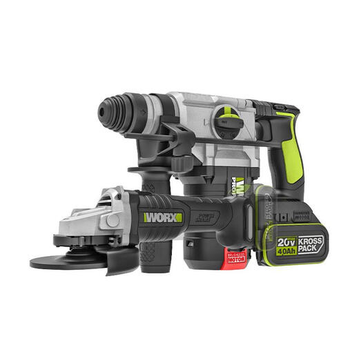 
WORX brushless impact drill high power heavy hammer rechargeable lithium battery electric hammer multi-function power tool WU3884.0 dual WU388+WU0934.0 dual electric + fast charge