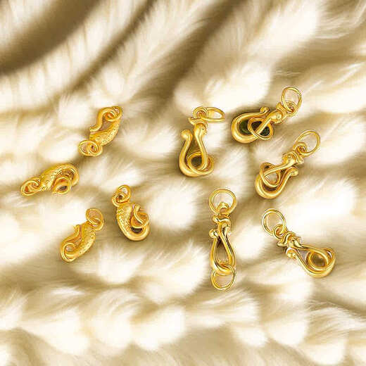 Time Bird 18k Gold Bracelet Button Head Button Connector Accessories Pearl Necklace Buckle Clip Imitation 18k Gold DIY Gold Pendant Buckle Phoenix Buckle (6.5*16mm*Ring 6mm)