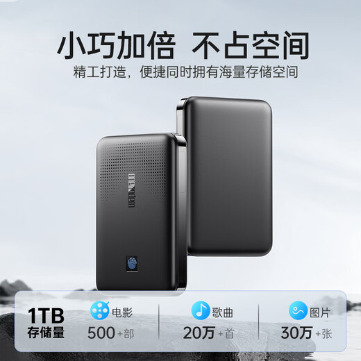 Onemodern mobile mechanical hard drive 1TB fingerprint encryption speed 130MB/s dual disk backup Type-c interface laptop external external storage office M3-fingerprint + digital encryption 2TB