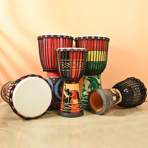Jaek Dante African Drum Professional Performance Master Drum Teaching Percussion Instrument Old Goatskin Indonesian African Hand Tank Standard Standard Rouge de 12 pouces (Big Gift Pack)
