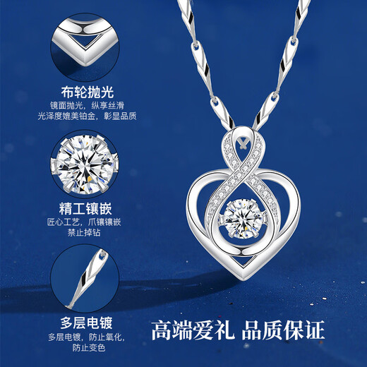 Die einzige (Winy) schlägt Herz 999 Sterling Silber Halskette für Frauen 2025 New Mossanit Diamond Anhänger für Freundin und Frau Geburtstagsgeschenk