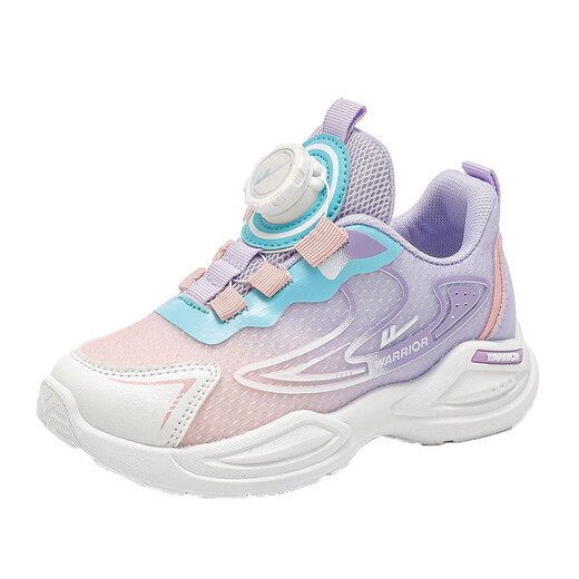 回力（Warrior）女童运动鞋春秋款轻便软底休闲跑步鞋WZ(CL)-1071 粉/紫35