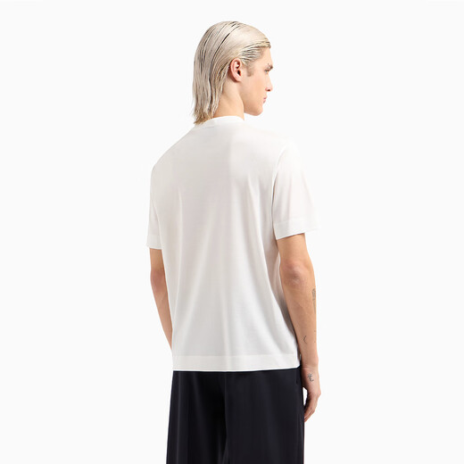 Armani / Armani EA T-shirt à manches courtes en soie imprimée en soie brodée pour hommes EM001024 AF10017 KAKI U1098 S