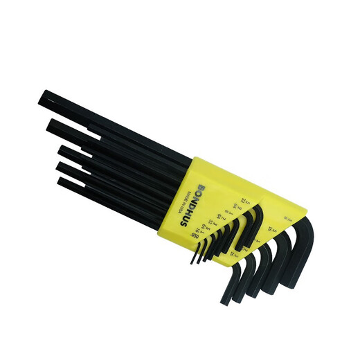 Borton American Allen Wrench Set for Public-English Extended Ball Head Screwdriver Imported Hardware Tools Six-Square Pot 12137 (0.05-3/8) Imperial Flat Head 13-Piece Set