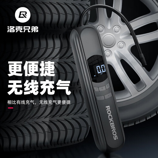 Rock Brothers Electric Pump for Bicycles, Cars and Motorcycles High Voltage Car Air Pump Portable Aluminum Alloy Shell/A8