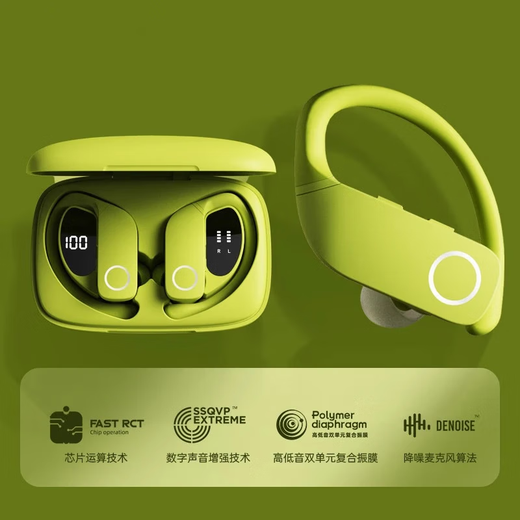 SR National Subsidy Voice of Berlin Bluetooth Headset Wireless Ear-Type Active Noise Reduction Sports Headphones Outdoor Cycling Ultra-Long Battery Life In-Ear Adaptation Sony Apple Green Top Edition Digital Noise Reduction