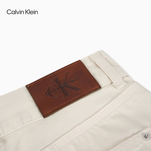 Calvin KleinJeans 25 spring and summer new women's trendy retro sexy hot girl ck cotton A-line denim skirt 47B728G RG3-denim white XS 26