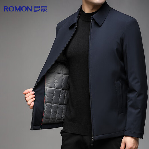 Luo Meng cotton coat men's autumn and winter cotton coat lapel thickened and warm young and middle-aged dad's cold-proof jacket cotton-padded jacket