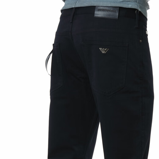 ARMANI/Armani EA Men's versatile eagle-marked slim trousers casual pants EM000121 AF14123 Black UC001 32
