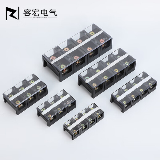 TC60/100/150/200/300/400A high current terminal block 2/3/4/5P copper terminals TC1005/100A5 positions