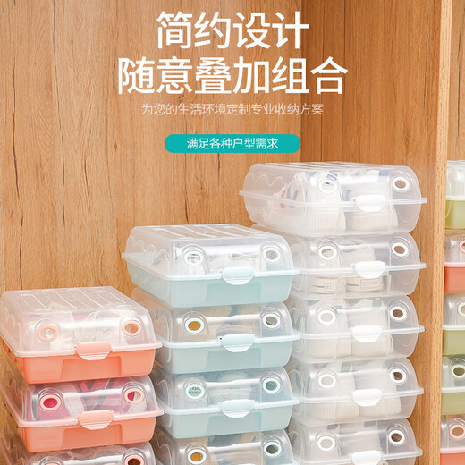 Shoe storage box boots transparent plastic shoe box car travel moisture-proof shoe cabinet storage shoe rack dust-proof shoe box 4 pieces blue 36.5x22.5x13cm