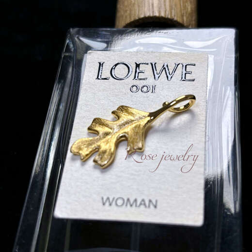 Chihuan Light Jewelry/Italian Seiko S925 silver plated 24K gold brushed Paraiba love leaf pine cone pendant brushed gold leaf pendant (get rich overnight)