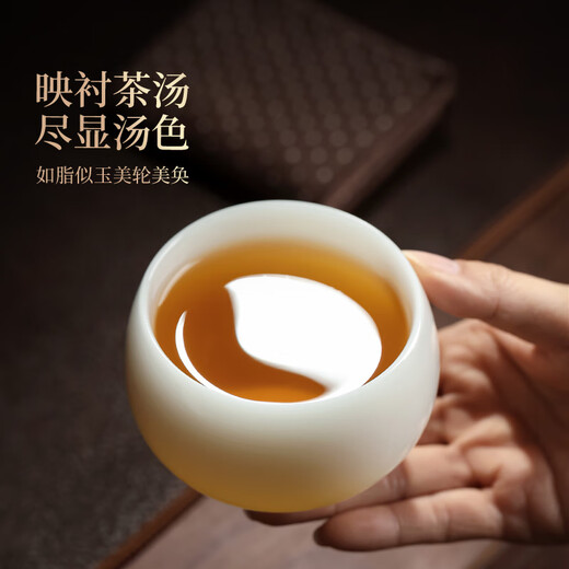 Not clumsy teacher Shan Lihua tea cup master cup single cup ceramic cup tea cup birthday gift blue and white jade porcelain Arhat cup